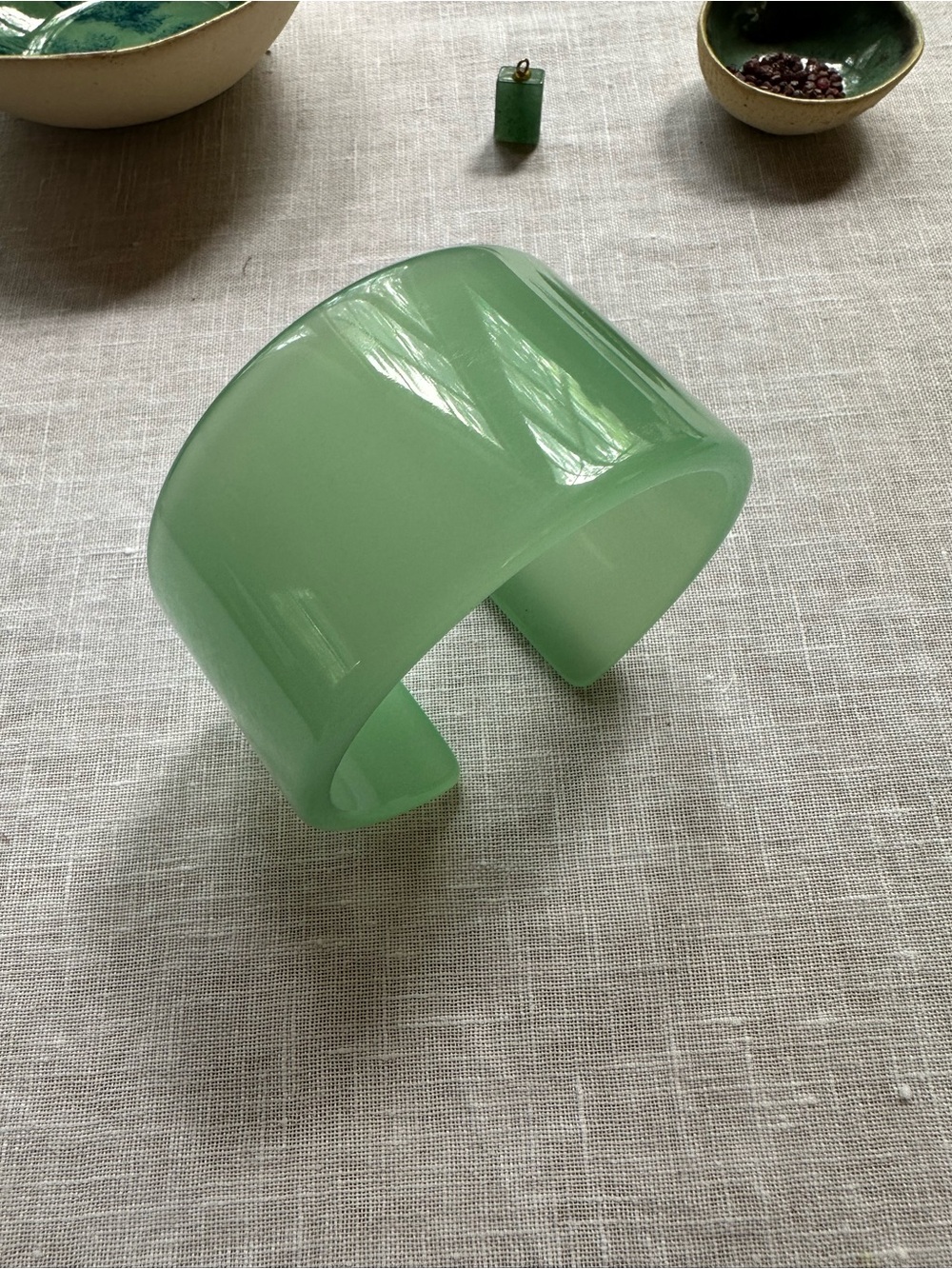 Sea Glass Colored Resin Cuff Bracelet